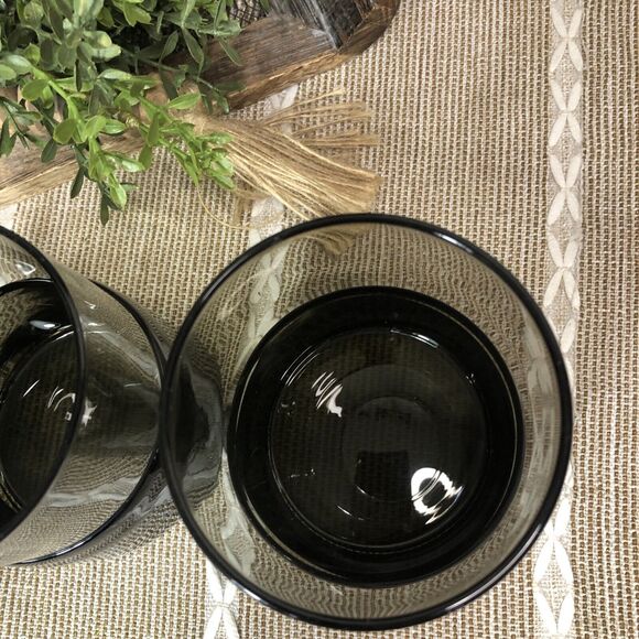 Pier 1 Smoked Glass Hand Blown Double Dipped 4” Tumbler/rocks Set of 2 EUC - Picture 4 of 11